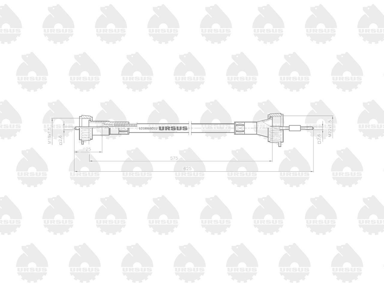 Linka - Licznika MTG (motogodzin) L-575mm/625mm 42341430 C-330 ORYGINAŁ URS - zdjęcie 2