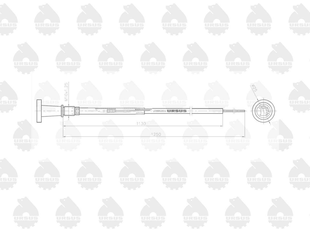 Linka - Gaszenie silnika L-1250mm C-360 3P ORYGINAŁ URSUS L03886201U - zdjęcie 2