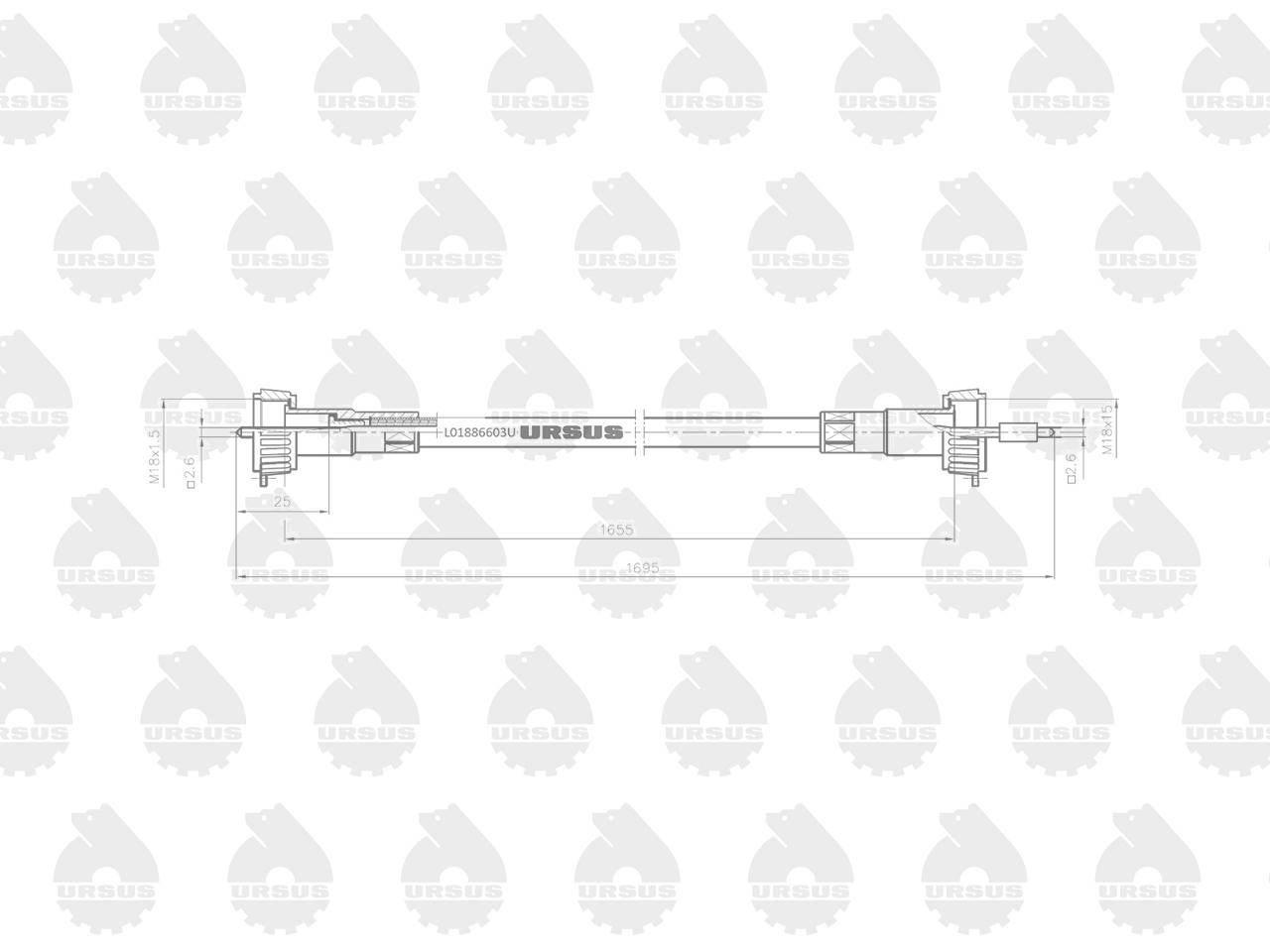 Linka - Licznika MTG (motogodzin) L-1655mm/1695mm (46657330) 40115212. 8866 - zdjęcie 2