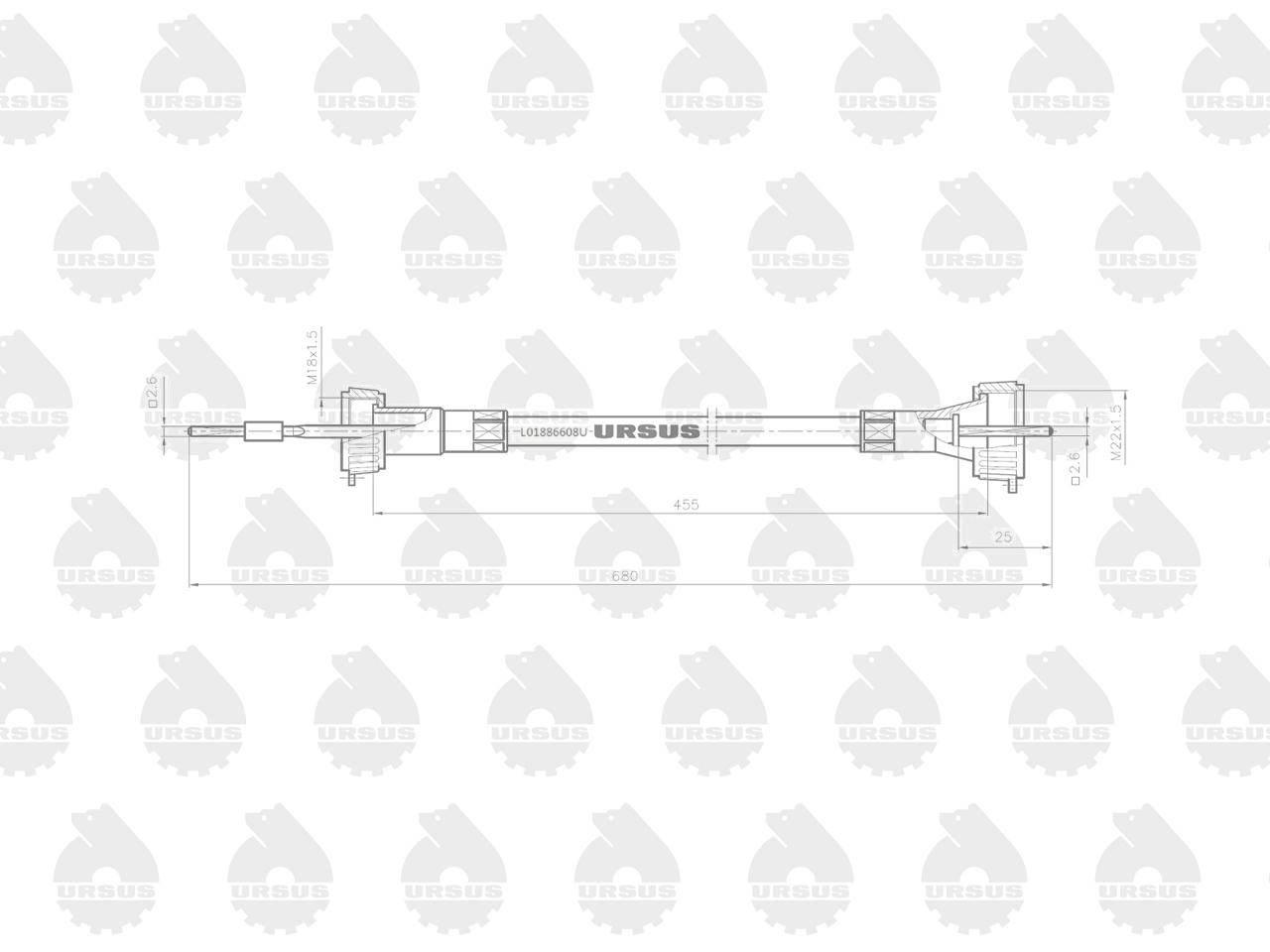 Linka - Licznika MTG (motogodzin) L-680mm C-328 ORYGINAŁ URSUS L01886608U - zdjęcie 2