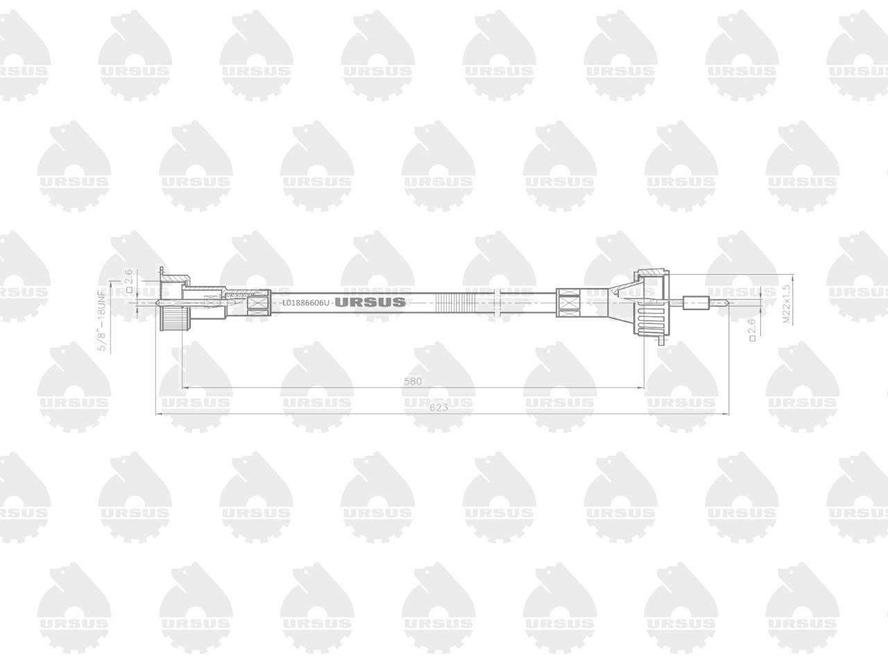 Linka - Licznika MTG (motogodzin) L-580mm 1667951M91 MF ORYGINAŁ URSUS - zdjęcie 2