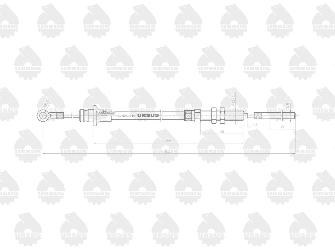Linka - Hamulec L-830mm C-330M ORYGINAŁ URSUS L02880101U - zdjęcie 2