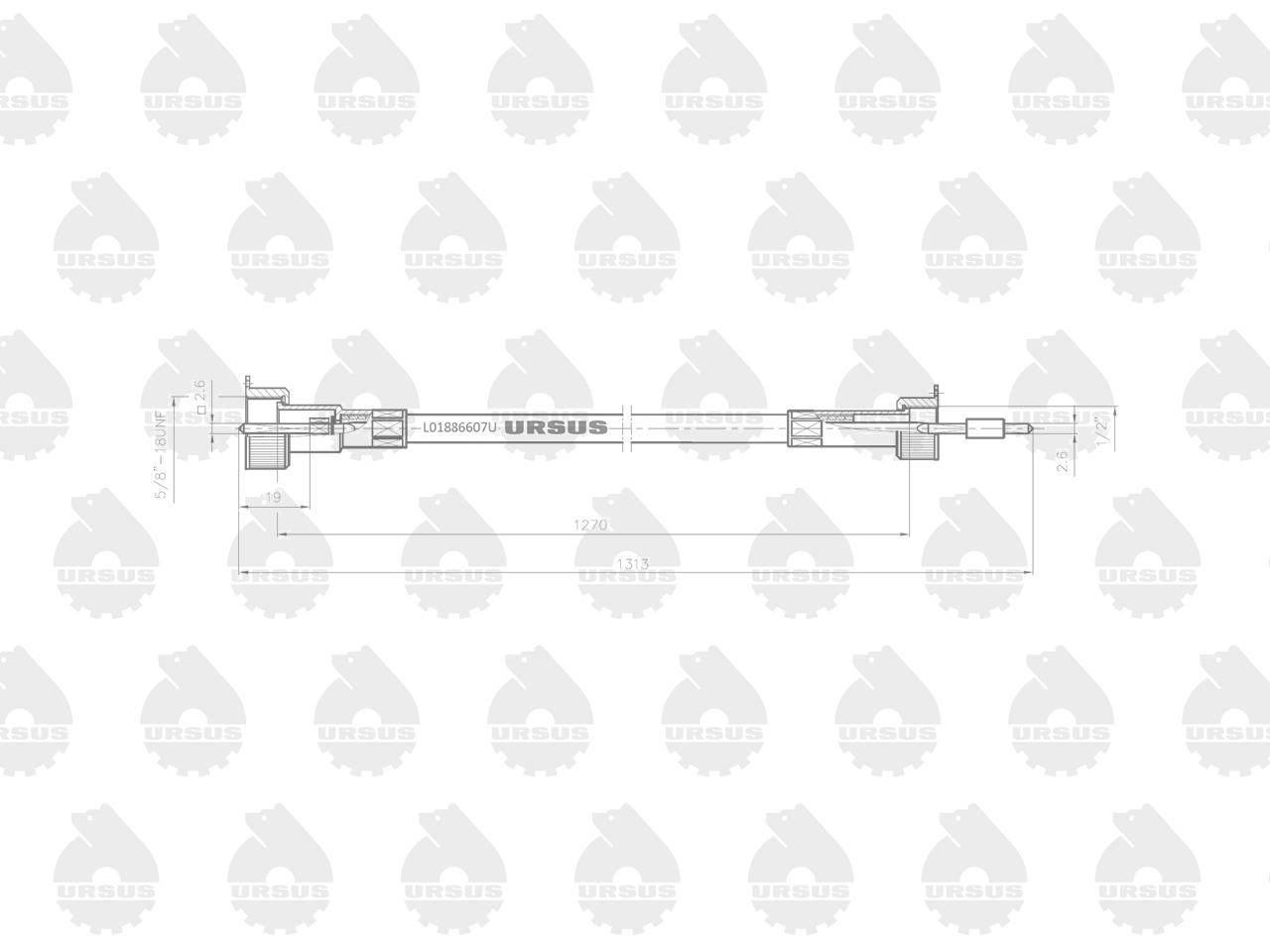 Linka - Licznika MTG (motogodzin) L-1270mm 1876289M92 4514 4512 MF ORYGINAŁ - zdjęcie 2