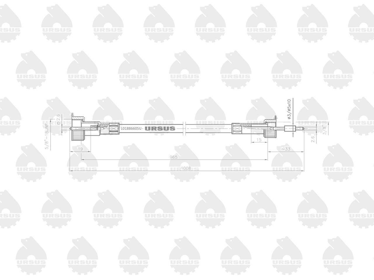 Linka - Licznika MTG (motogodzin) L-965mm C-360 3P ORYGINAŁ URSUS - zdjęcie 2