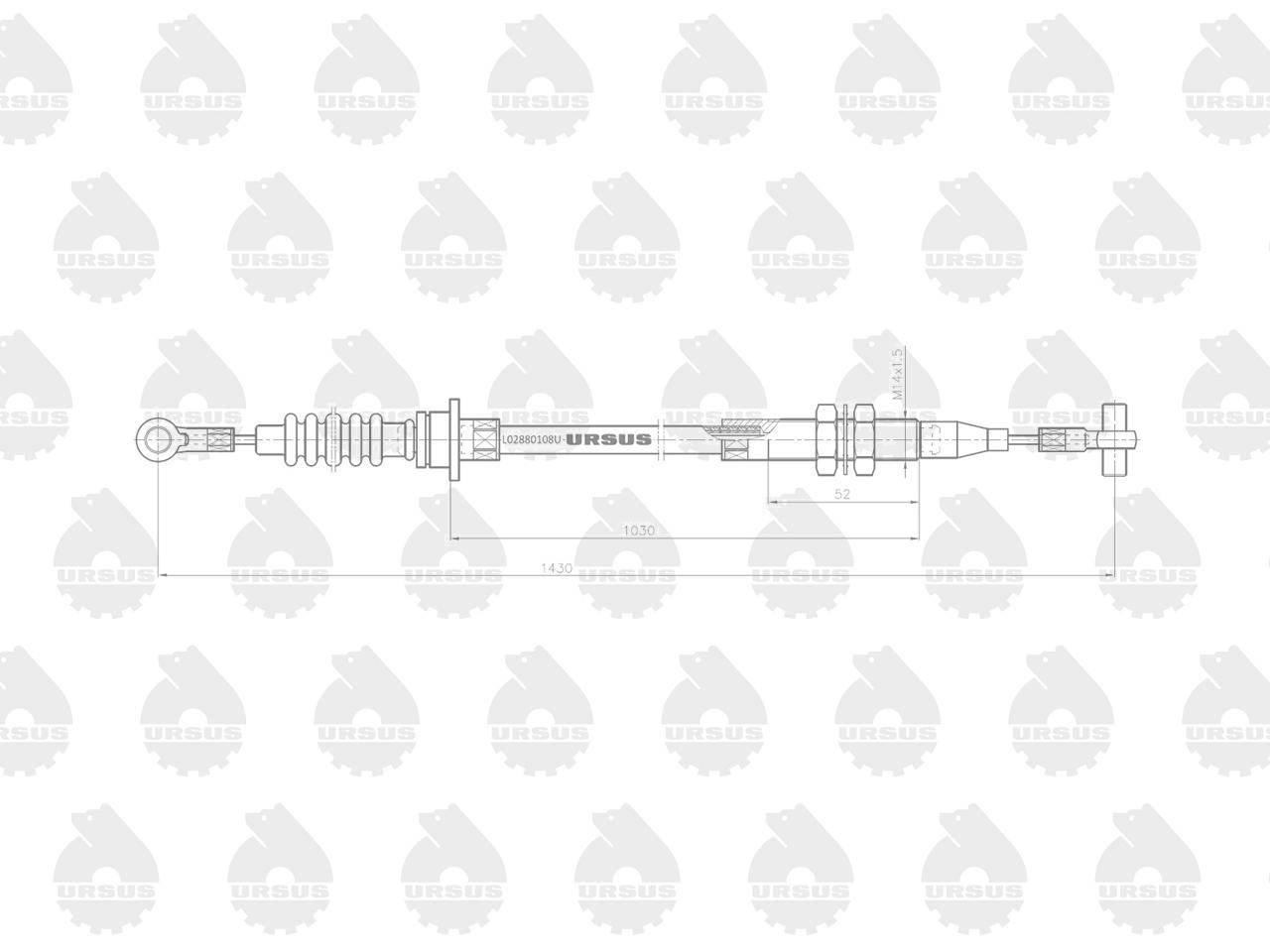 Linka - Hamulec L-1430mm 3714536M1 MF ORYGINAŁ URSUS L02880108U - zdjęcie 2