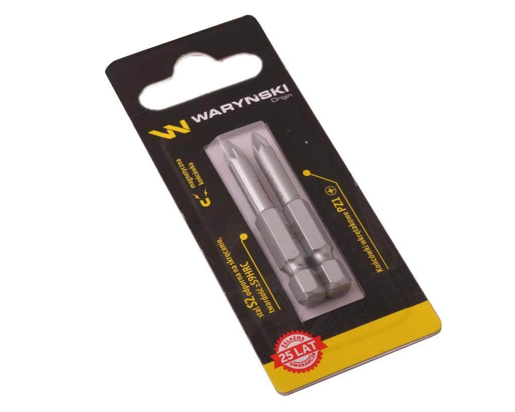 Końcówki wkrętakowe bity PZ1 50mm Waryński komplet w blistrze dwusztukowym - zdjęcie 2