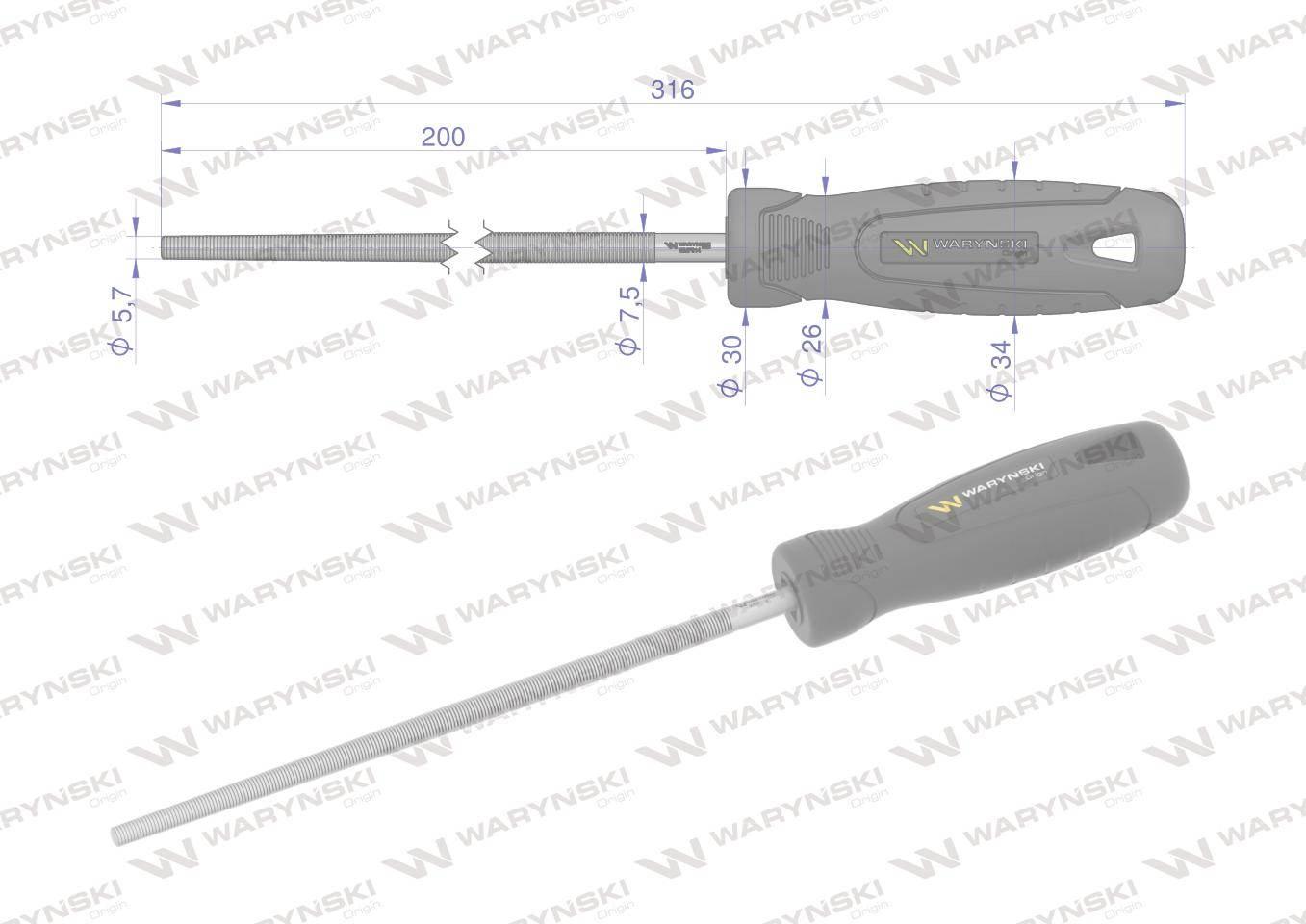 Pilnik okrągły 200 mm Waryński WMF014 - zdjęcie 2