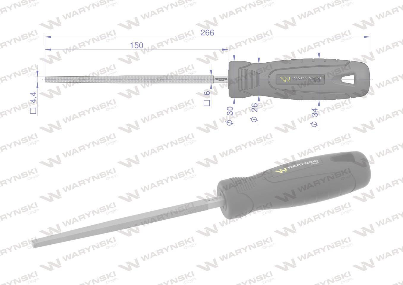 Pilnik kwadratowy 150 mm Waryński WMF010 - zdjęcie 2
