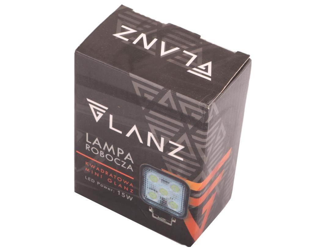 Lampa robocza kwadratowa mini 15W 5 LED GLANZ L2204G