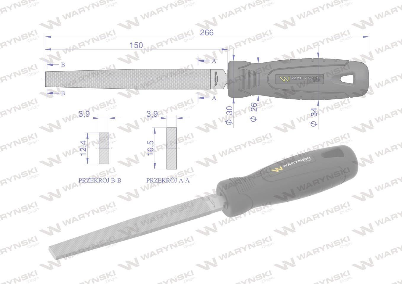 Pilnik płaski 150 mm Waryński WMF001 - zdjęcie 2