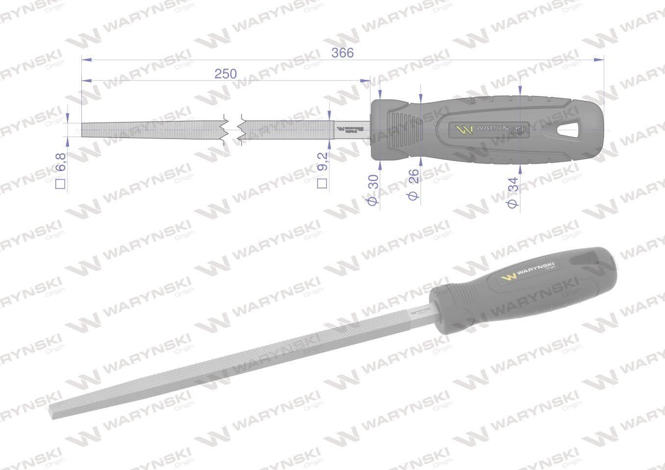 Pilnik kwadratowy 250 mm Waryński WMF012 - zdjęcie 2