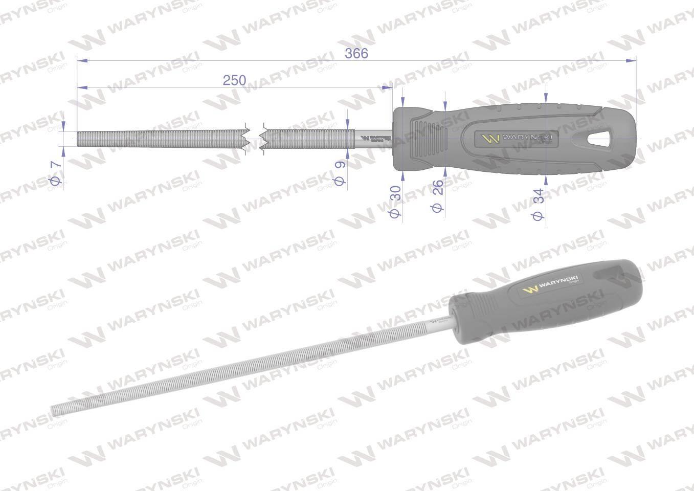 Pilnik okrągły 250 mm Waryński WMF015 - zdjęcie 2