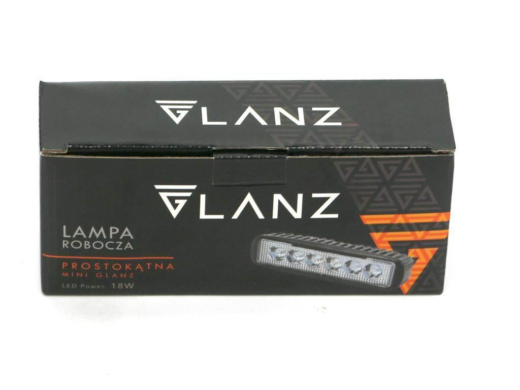 Lampa robocza prostokątna mini 18W 6 LED GLANZ L0116G