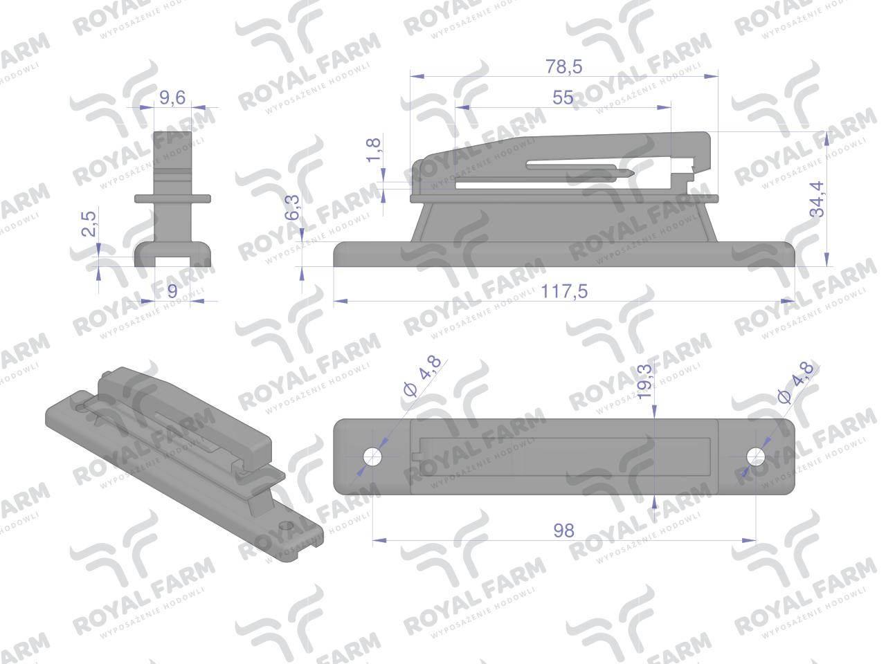Izolator do taśmy Irufix Clip ROYAL FARM szt) 10szt RF-10190208 - zdjęcie 2