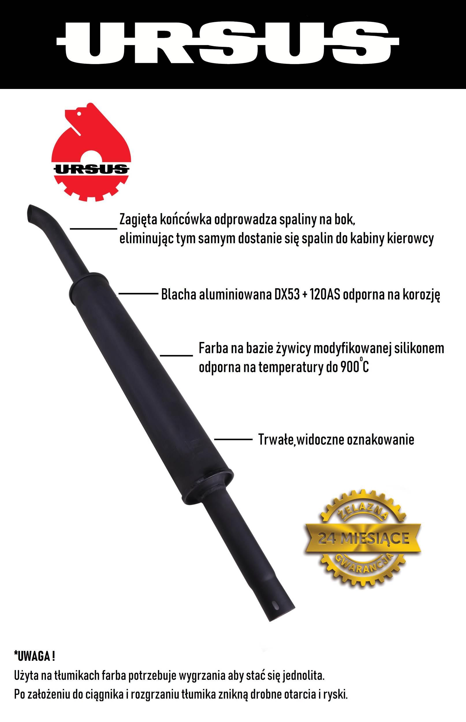 Tłumik okrągły 1140mm 5kg C-360 ORYGINAŁ URSUS 42102070U - zdjęcie 2