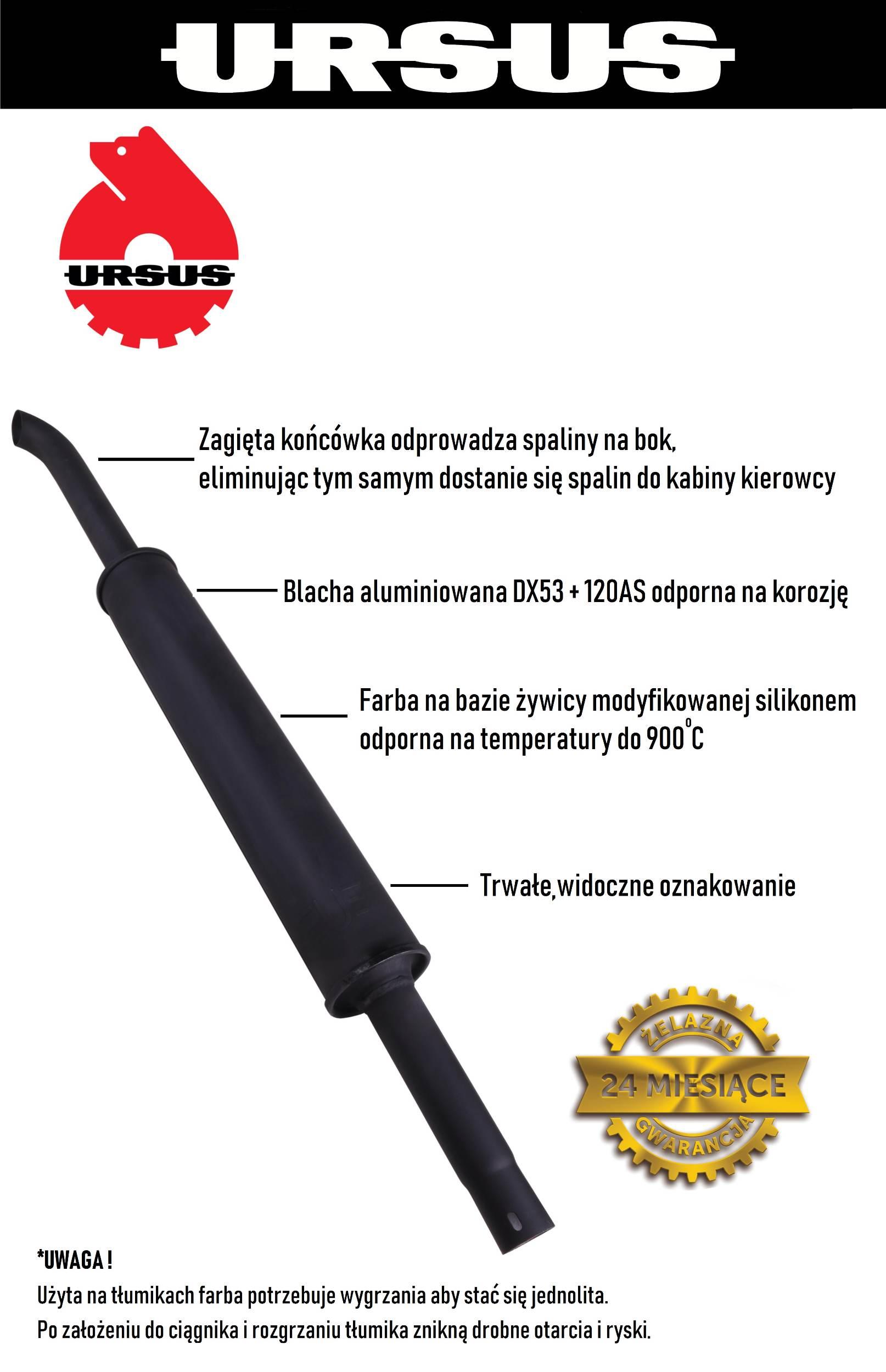 Tłumik 1500mm 7kg ZETOR ORYGINAŁ URSUS 70011423U - zdjęcie 4