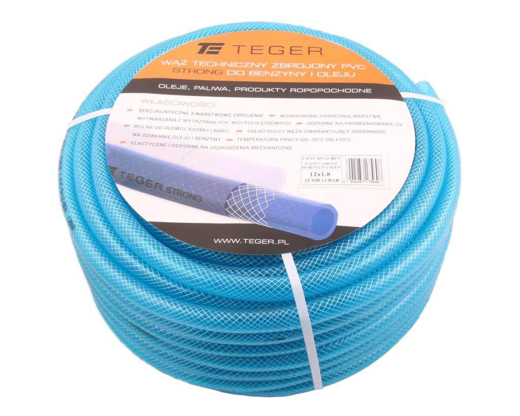 Wąż PVC do benzyny i oleju STRONG DN12 13bar TEGER 25szt T-PVC-DN12-BEN