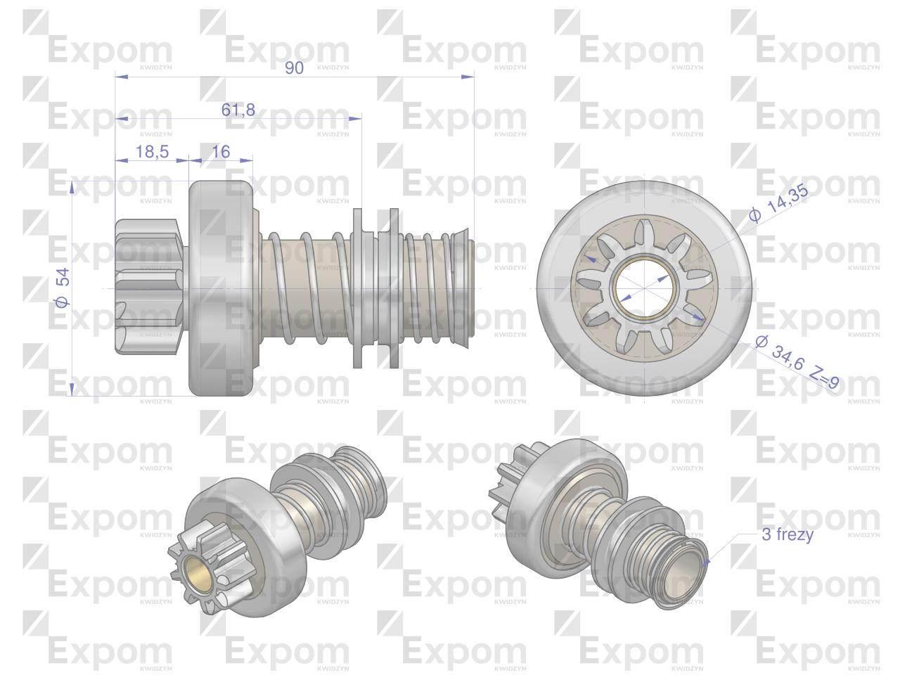 Zespół sprzęgający rozrusznika R-5 821.700.0EX EXPOM KWIDZYN eu 8217000EX - zdjęcie 4