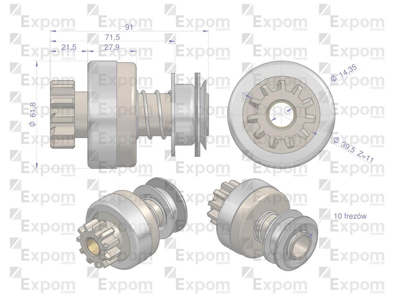 Zespół sprzęgający rozrusznika R-10A 851.700.0EX EXPOM KWIDZYN eu - zdjęcie 4