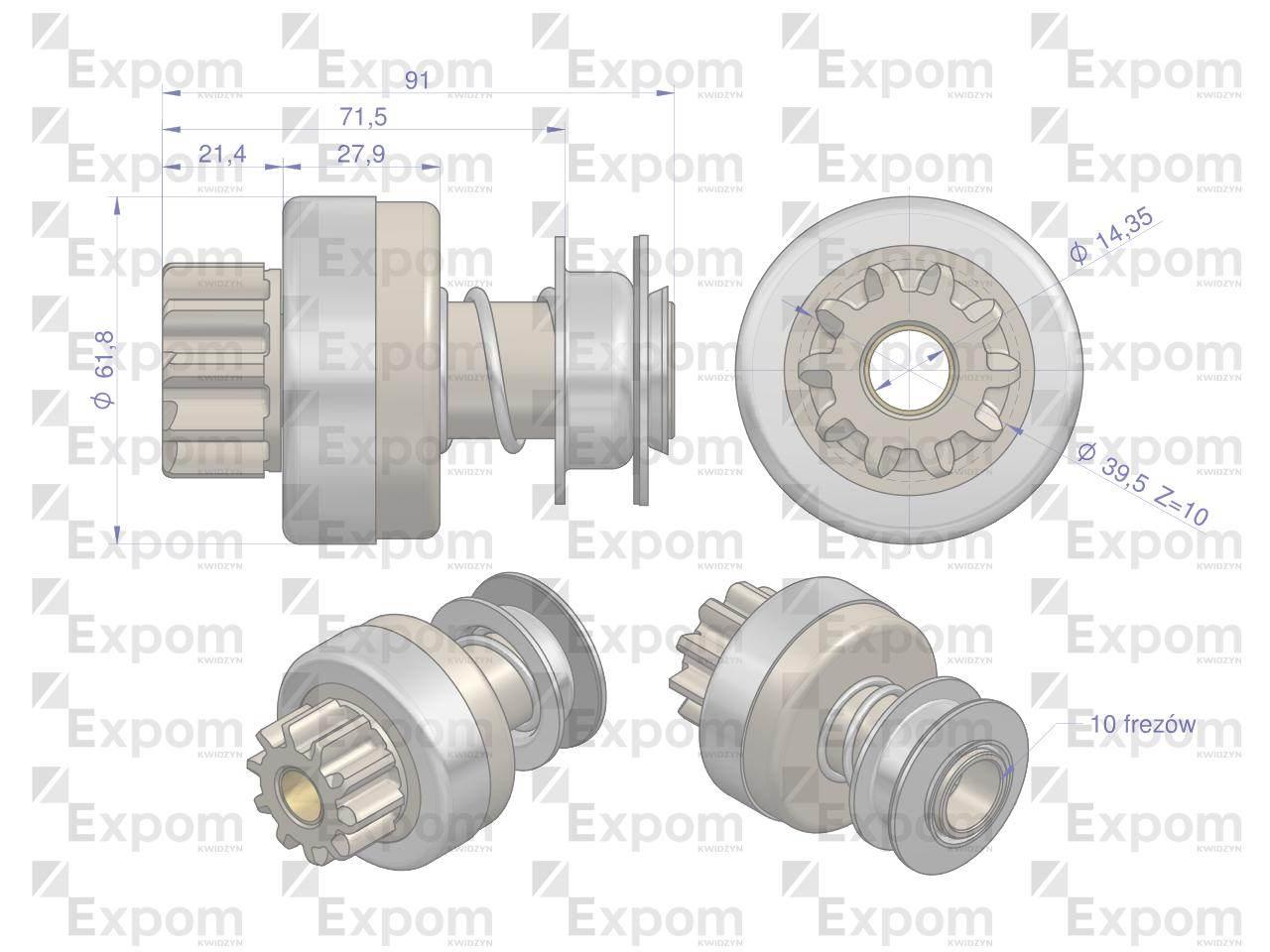 Zespół sprzęgający rozrusznika R-11H 863.700.0EX Mf-3 EXPOM KWIDZYN eu - zdjęcie 4