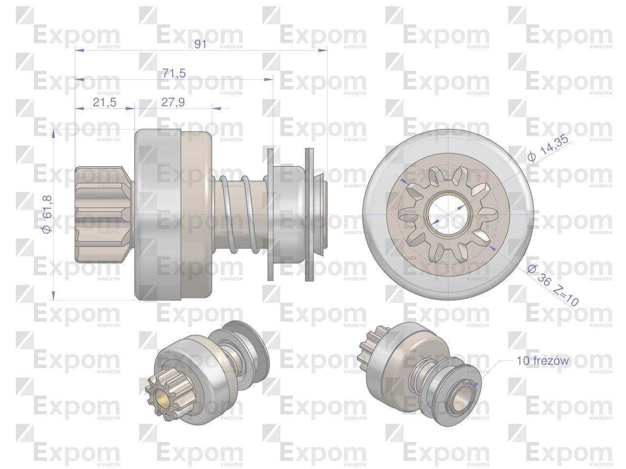 Zespół sprzęgający rozrusznika R-11L 842.700.0EX EXPOM KWIDZYN eu - zdjęcie 4