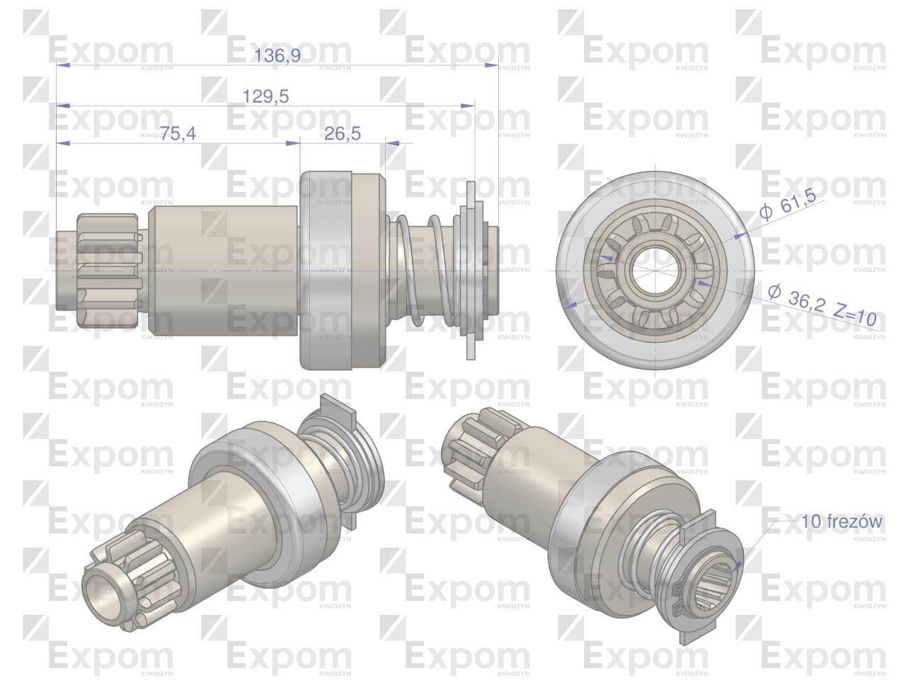 Zespół sprzęgający rozrusznika ( Typ Iskra ) MSX 894, 16.911.445 EXPOM eu - zdjęcie 3