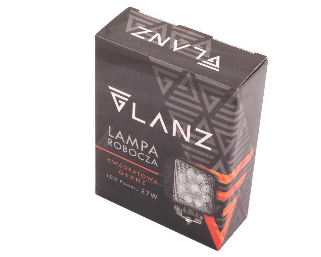 Lampa robocza kwadratowa 27W 9 LED GLANZ L0077G