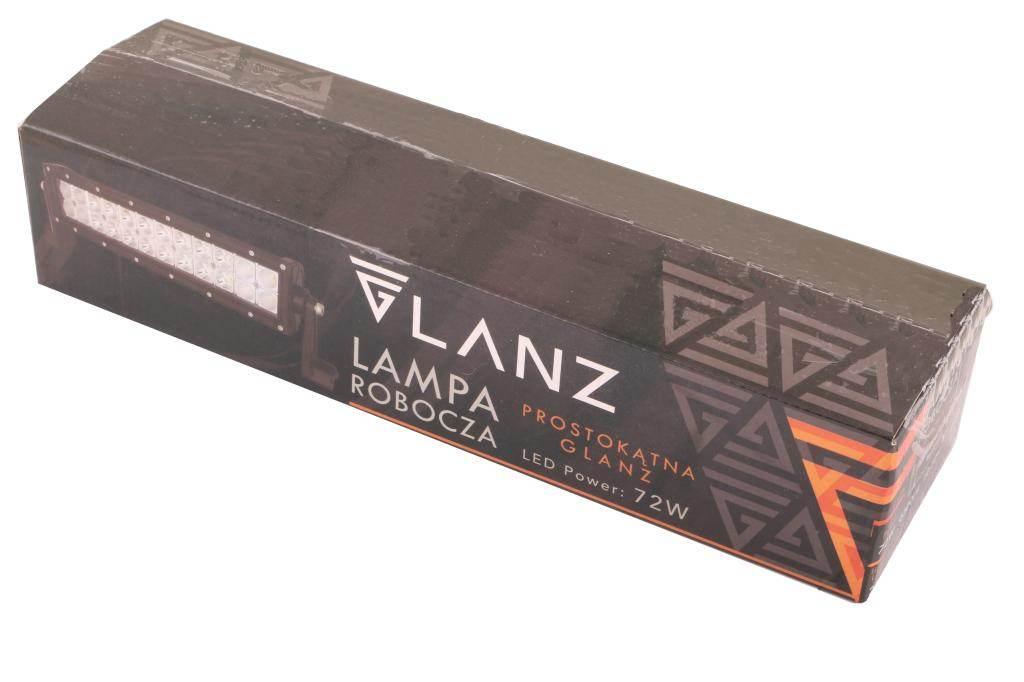 Lampa robocza prostokątna 72W 24 LED GLANZ L0119G