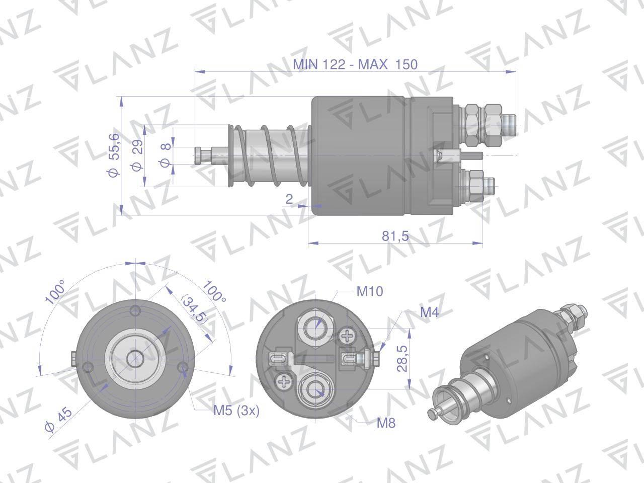Wyłącznik rozrusznika z reduktorem MF3 MASSEY FERGUSON GLANZ 1680063M1G - zdjęcie 2