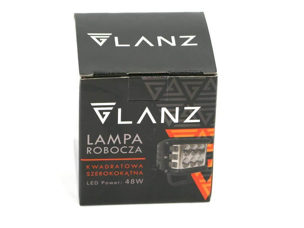 Lampa robocza kwadratowa szerokokątna 48W 12LED GLANZ LSR001G - zdjęcie 5