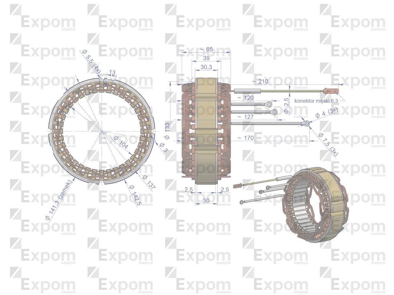 Stojan alternatora EX257000 A120 Bizon EXPOM KWIDZYN eu EX-256100EX - zdjęcie 2