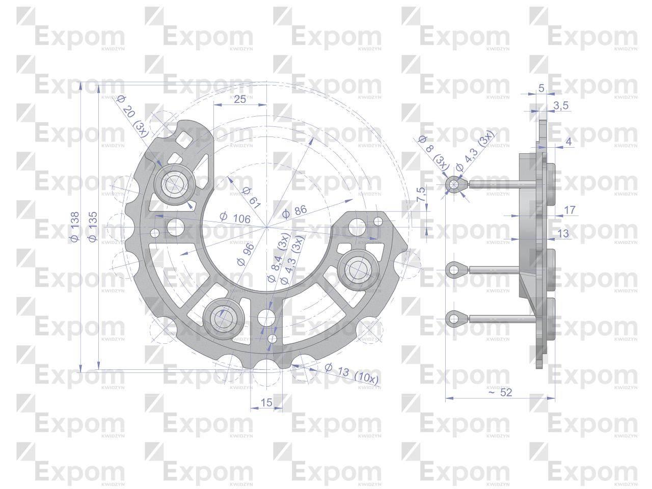 Prostownik kompletny alternatora EX257000 A120 Bizon EXPOM KWIDZYN eu - zdjęcie 2