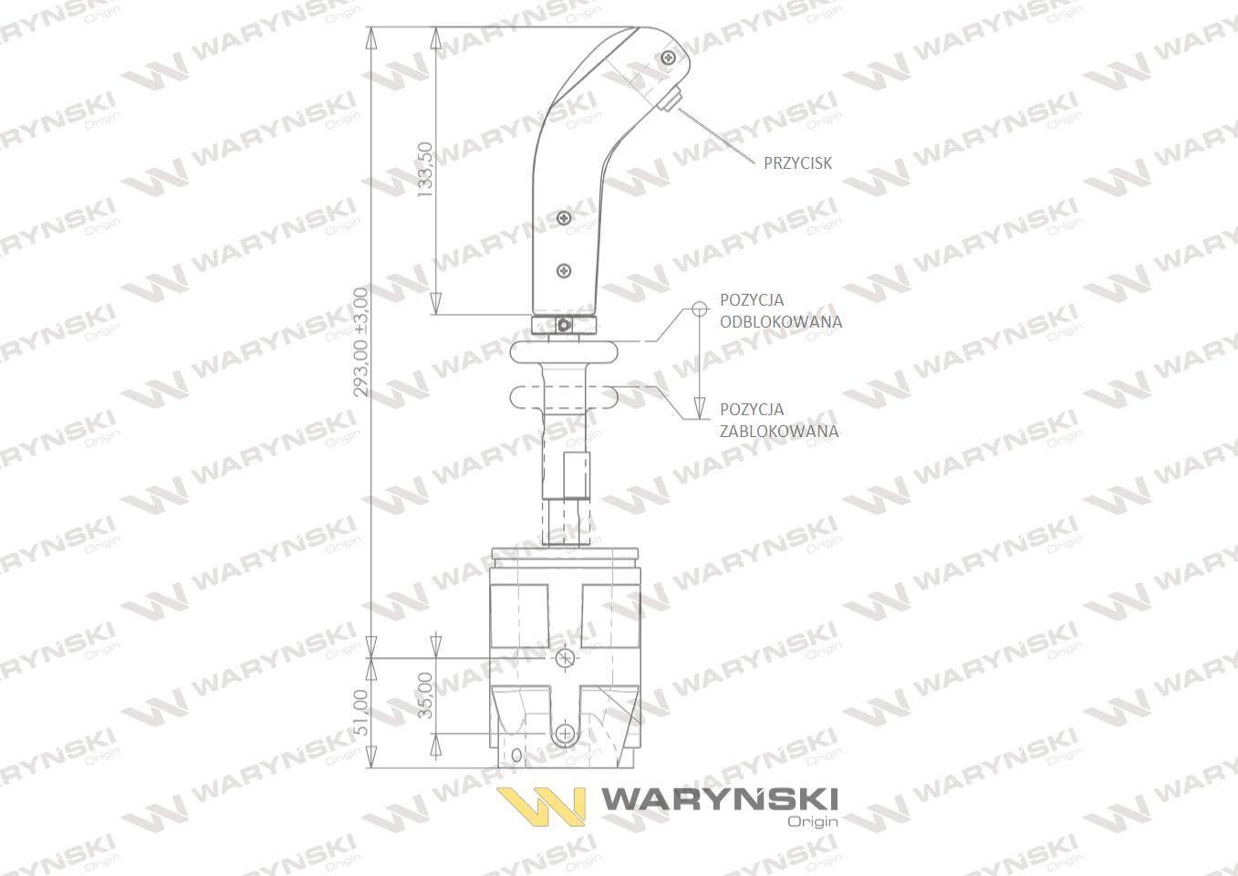 Joystick pod linki zakończone widełkami z 1 przełącznikiem (z przyciskiem n - zdjęcie 3