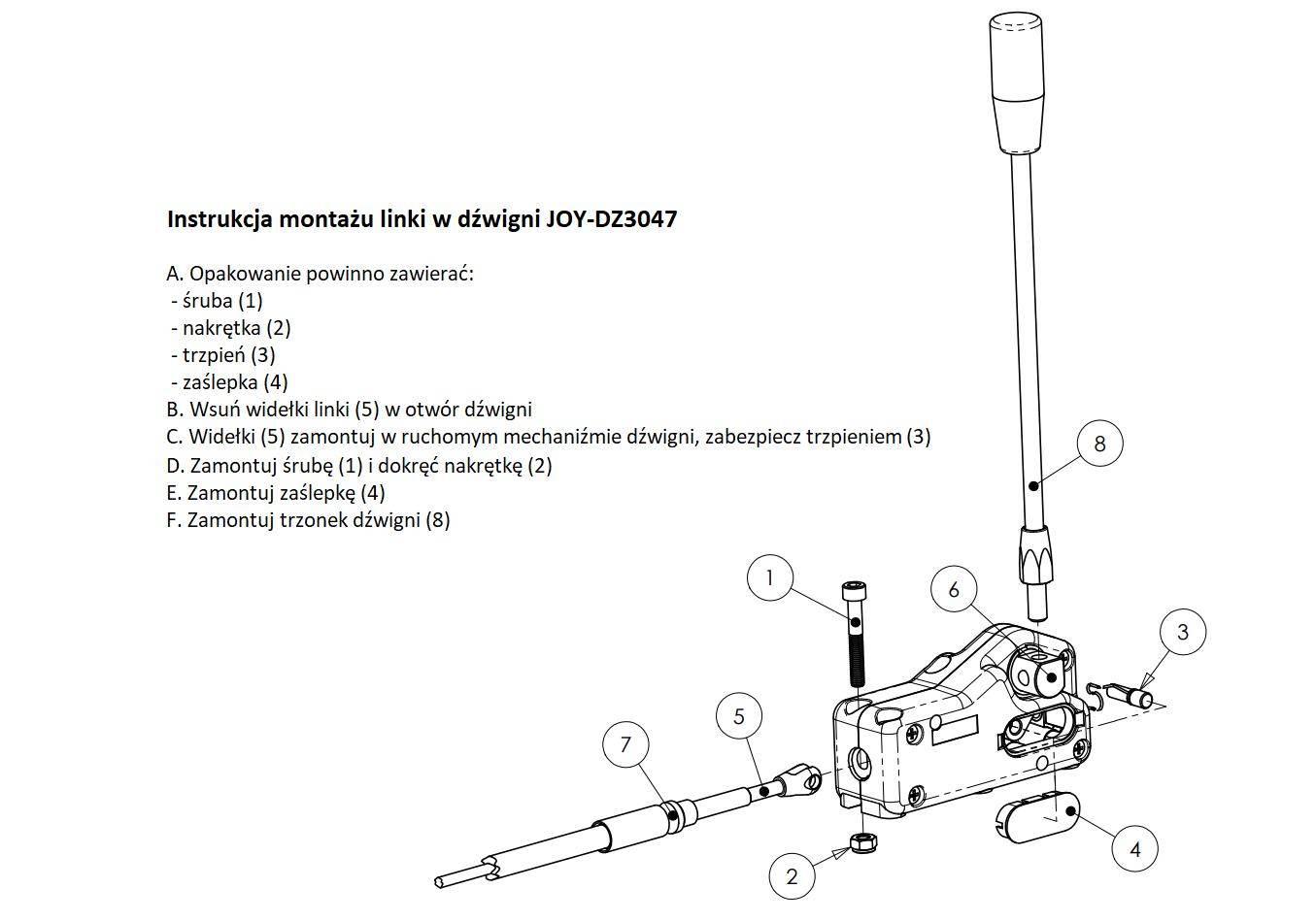 Dźwignia 3047 do sterowania rozdzielaczem hydraulicznym (na linki. widełki) - zdjęcie 4