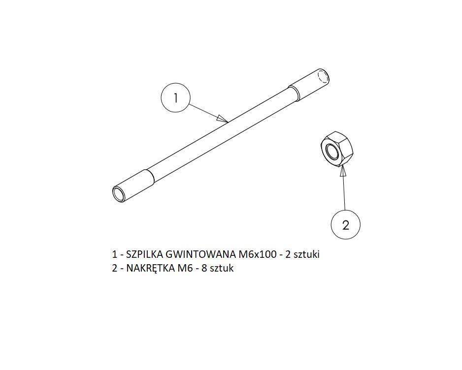 Zestaw szpilek do połączenia 2 dźwigni 3047 (JOY-DZ3047) sterowania rozdzie - zdjęcie 2