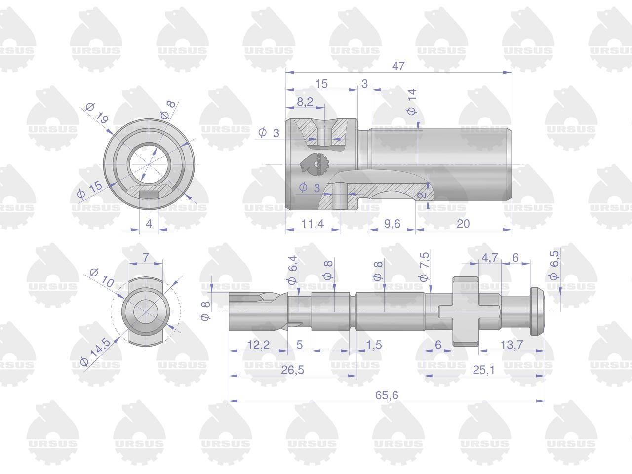 Element tłoczący pompy wtryskowej C-360 FPE8-3A ORYGINAŁ URSUS szt ) 10szt - zdjęcie 3