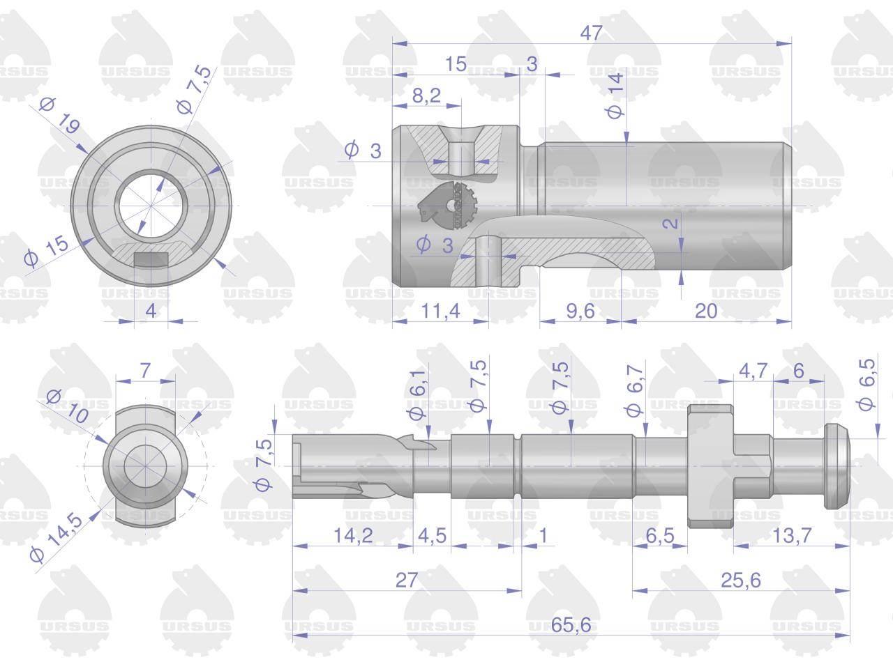 Element tłoczący pompy wtryskowej 132x58x92 C-330 FPE17A-7.5 ORYGINAŁ URSUS - zdjęcie 2