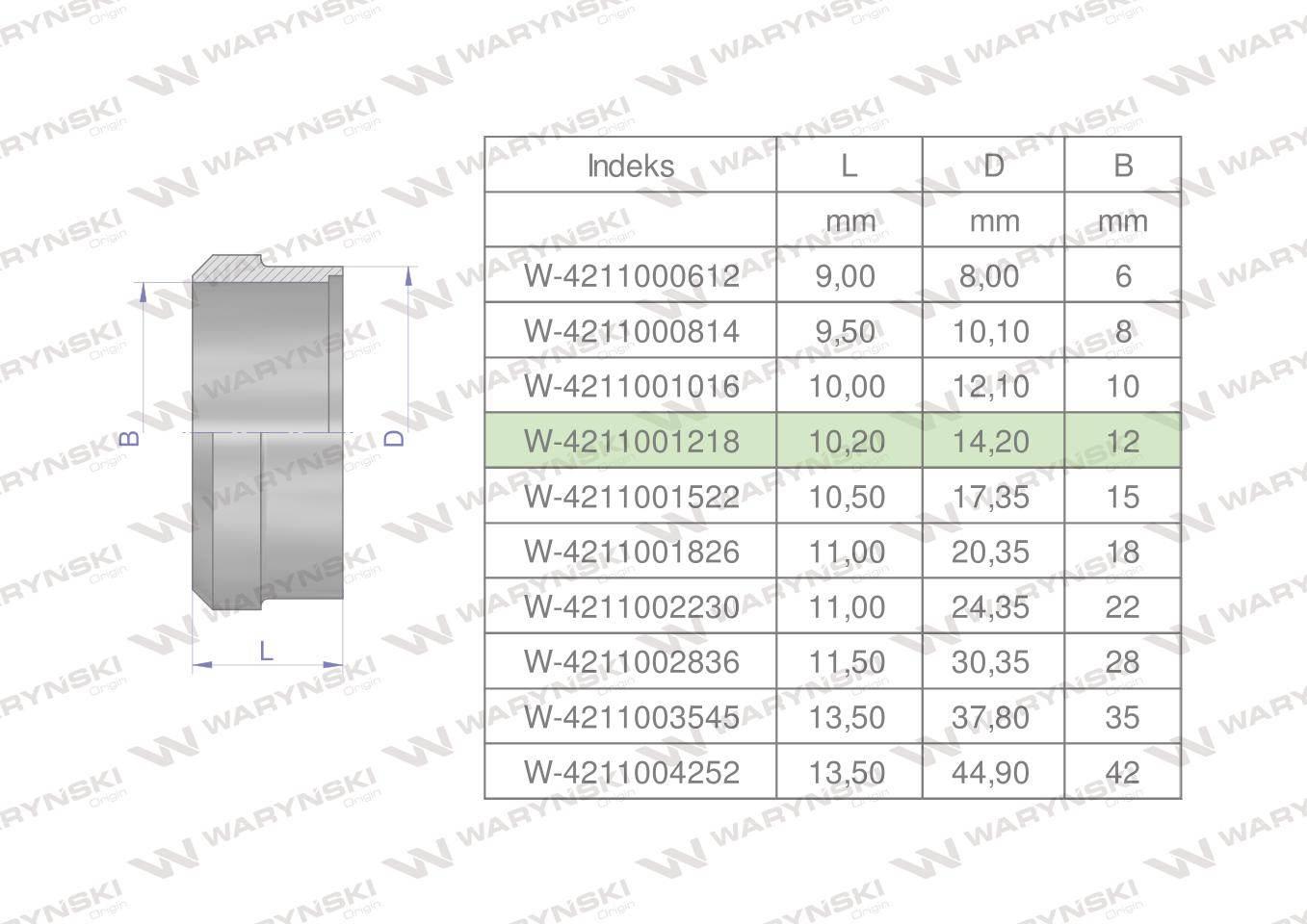 Pierścień zacinający hydrauliczny (DPR12L/S) 12L/12S Waryński 20szt