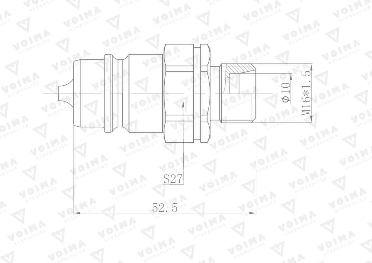 Szybkozłącze hydrauliczne wtyczka EURO M16x1.5 GZ (9100816W) VOIMA V-M16WT - zdjęcie 2