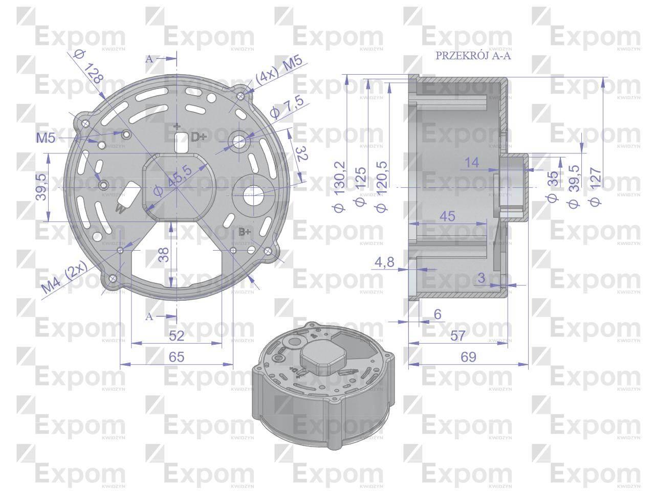 Pokrywa tylna alternatora 0120488205EX Nowy Typ EXPOM KWIDZYN eu - zdjęcie 2
