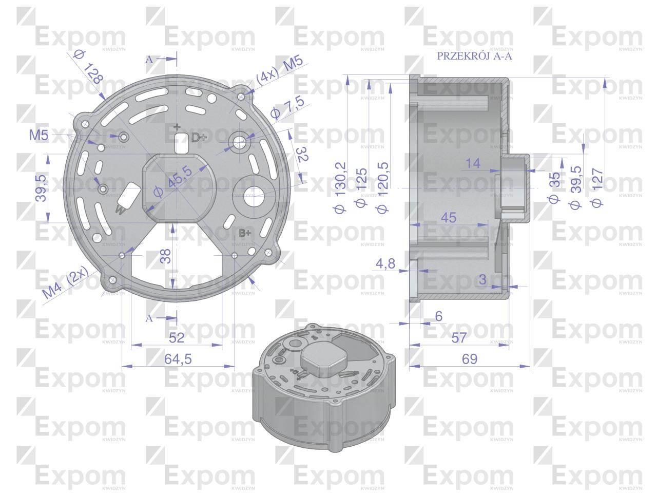 Pokrywa tylna alternatora 0120484017EX Nowy Typ EXPOM KWIDZYN eu - zdjęcie 2