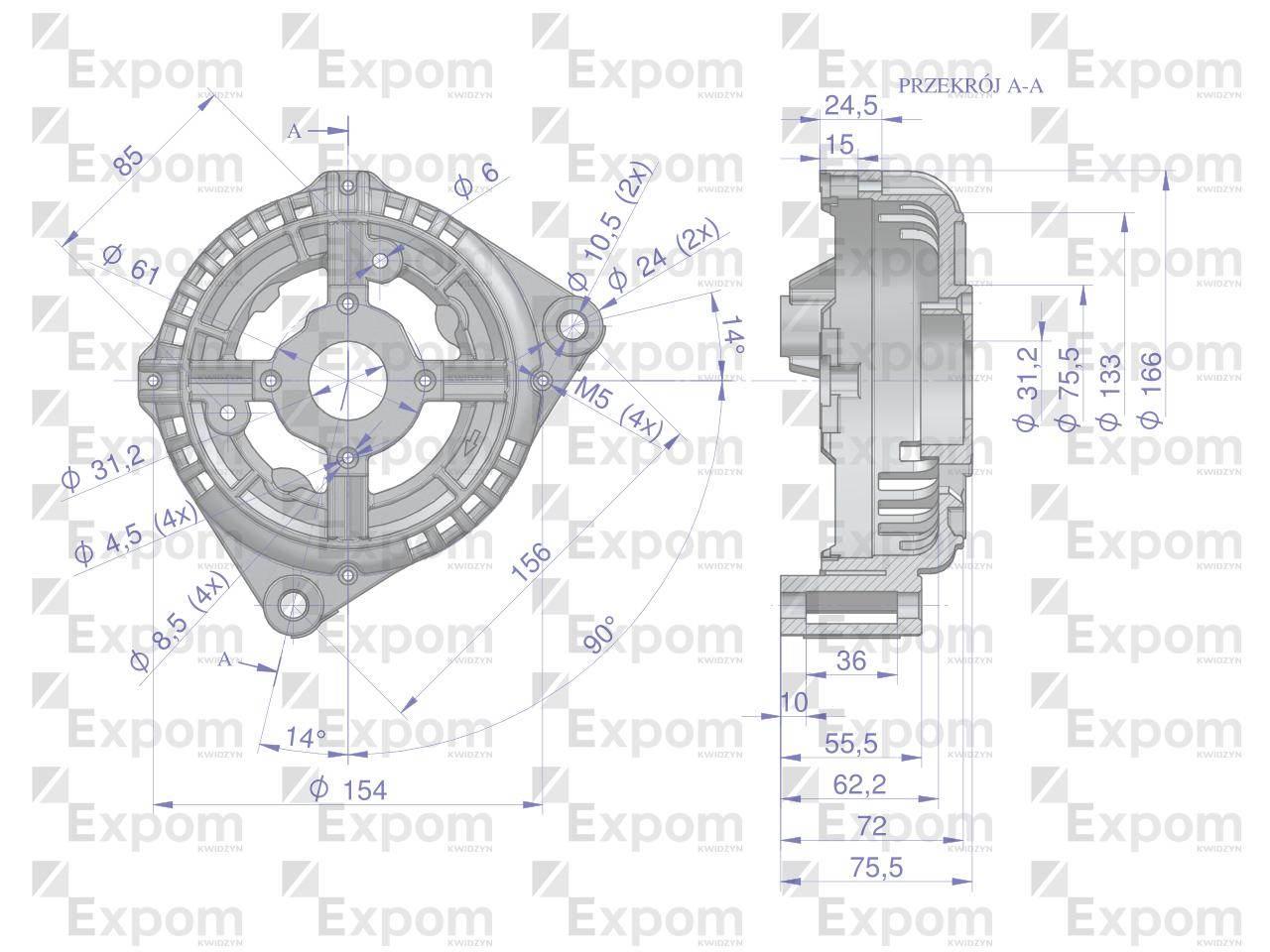 Pokrywa przednia alternatora 0123510074EX Nowy Typ EXPOM KWIDZYN eu - zdjęcie 2