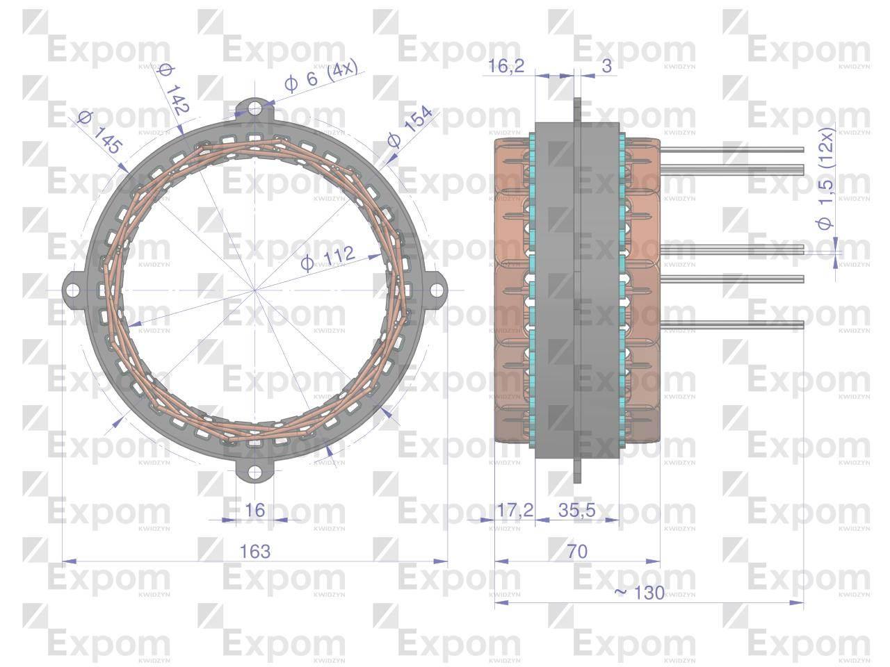 Stojan alternatora 0123510074EX Nowy Typ EXPOM KWIDZYN eu 1125045325EX - zdjęcie 2