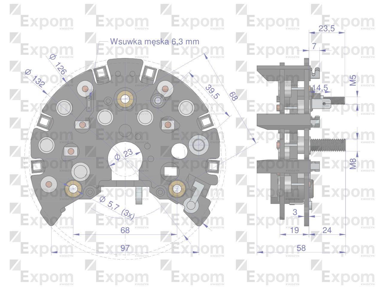 Prostownik diody alternatora 0123510074EX Nowy Typ EXPOM KWIDZYN eu - zdjęcie 3