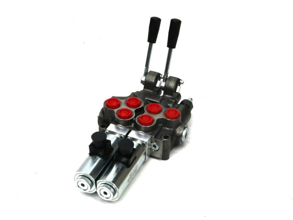 Rozdzielacz hydrauliczny (50 l/m) 2 sekc.ster. Ręczno elektryczne 24 DC