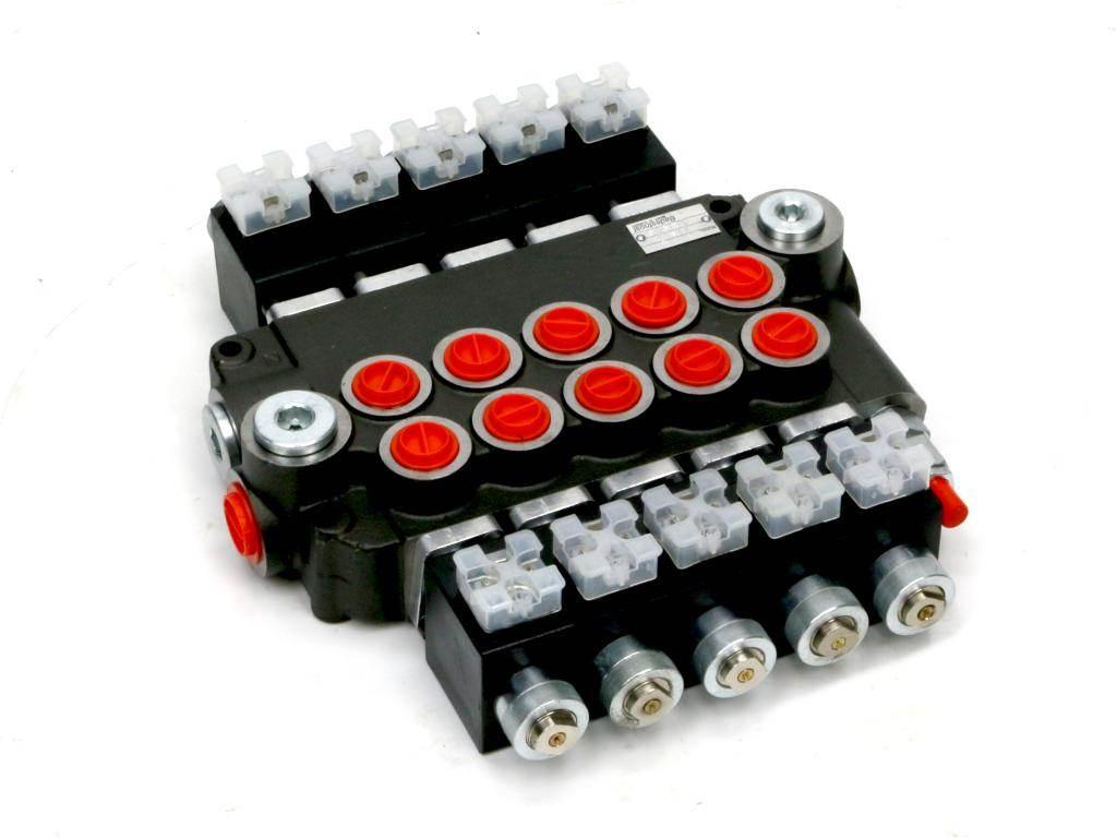 Rozdzielacz hydrauliczny 5-sekcyjny sterowany elektrycznie (12V) 80L - zdjęcie 2