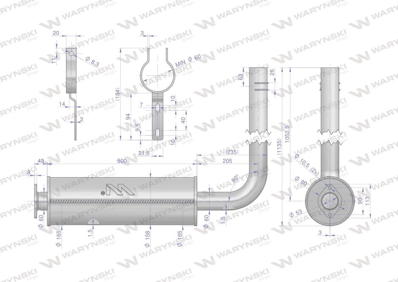 Tłumik Bizon kompletny Z-058 WARYŃSKI 5058390030W - zdjęcie 3