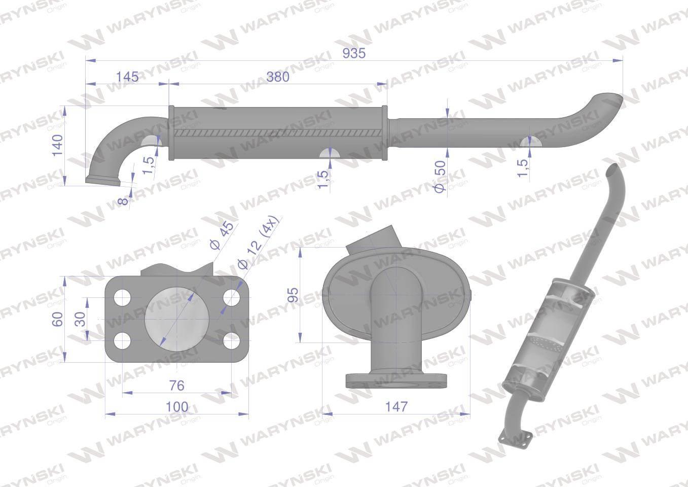 Tłumik T25 WARYŃSKI D21A1201W - zdjęcie 3