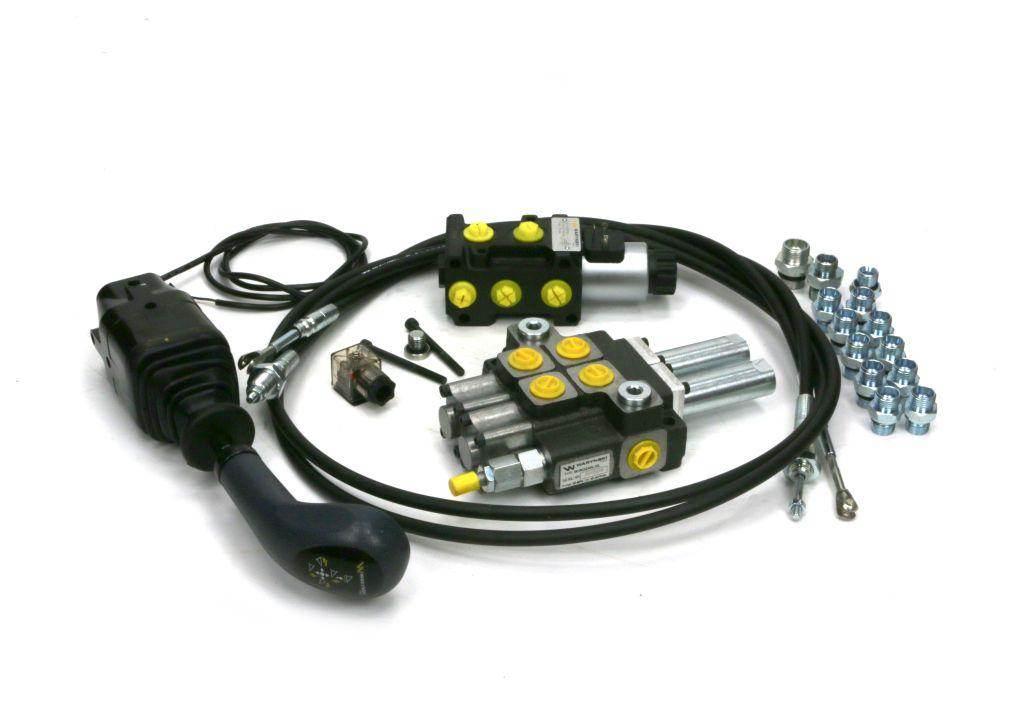 Zestaw Premium: Rozdzielacz 2-sek. + Elektrozawór + Joystick na widełki (z