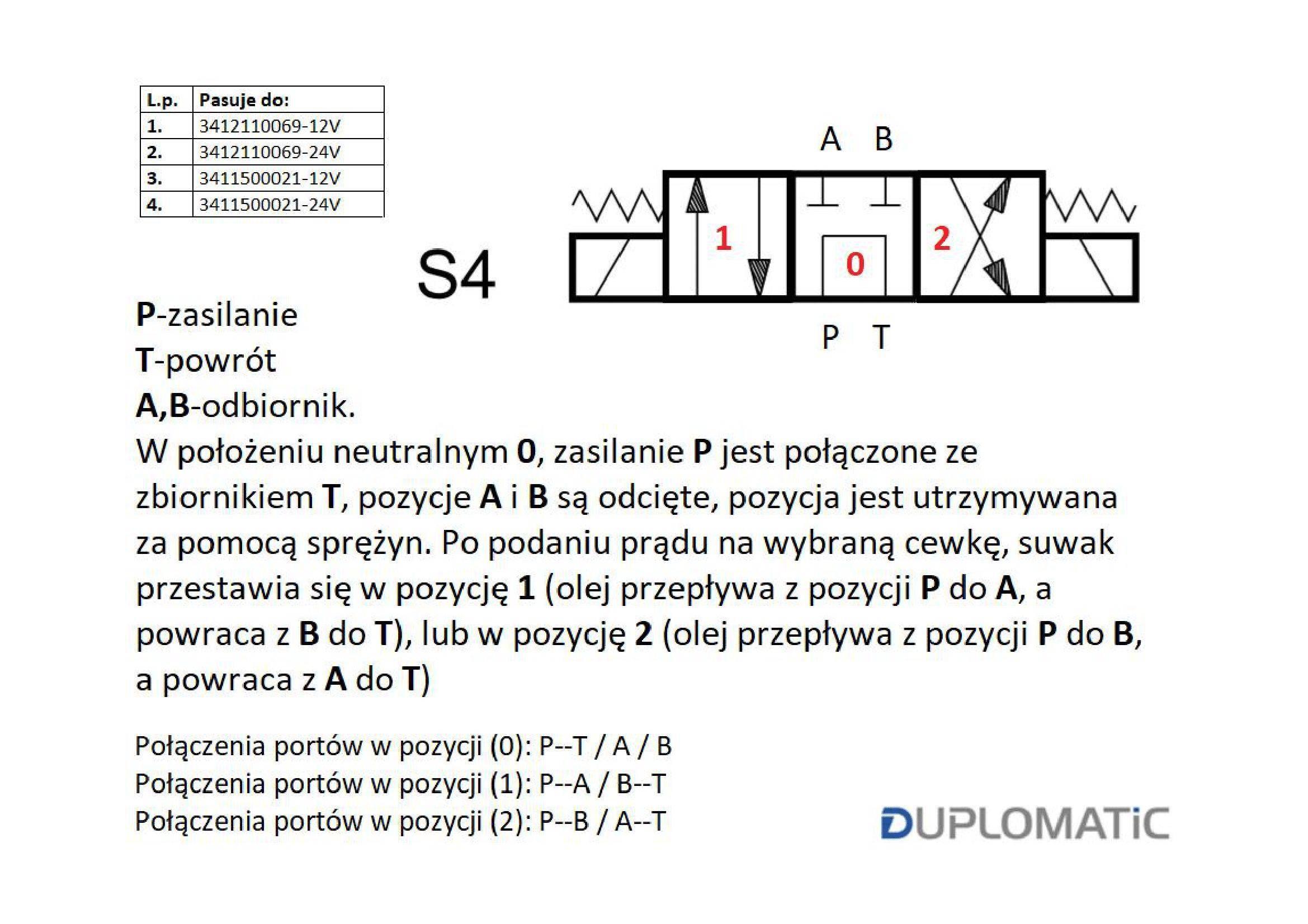 Rozdzielacz (elektrozawór) suwak "n" DL3-S4/10N-D12 12V DC (cewka x 2) Comp - zdjęcie 3